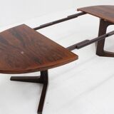 Vintage Danish oval extendable dining table palissander by Dyrlund