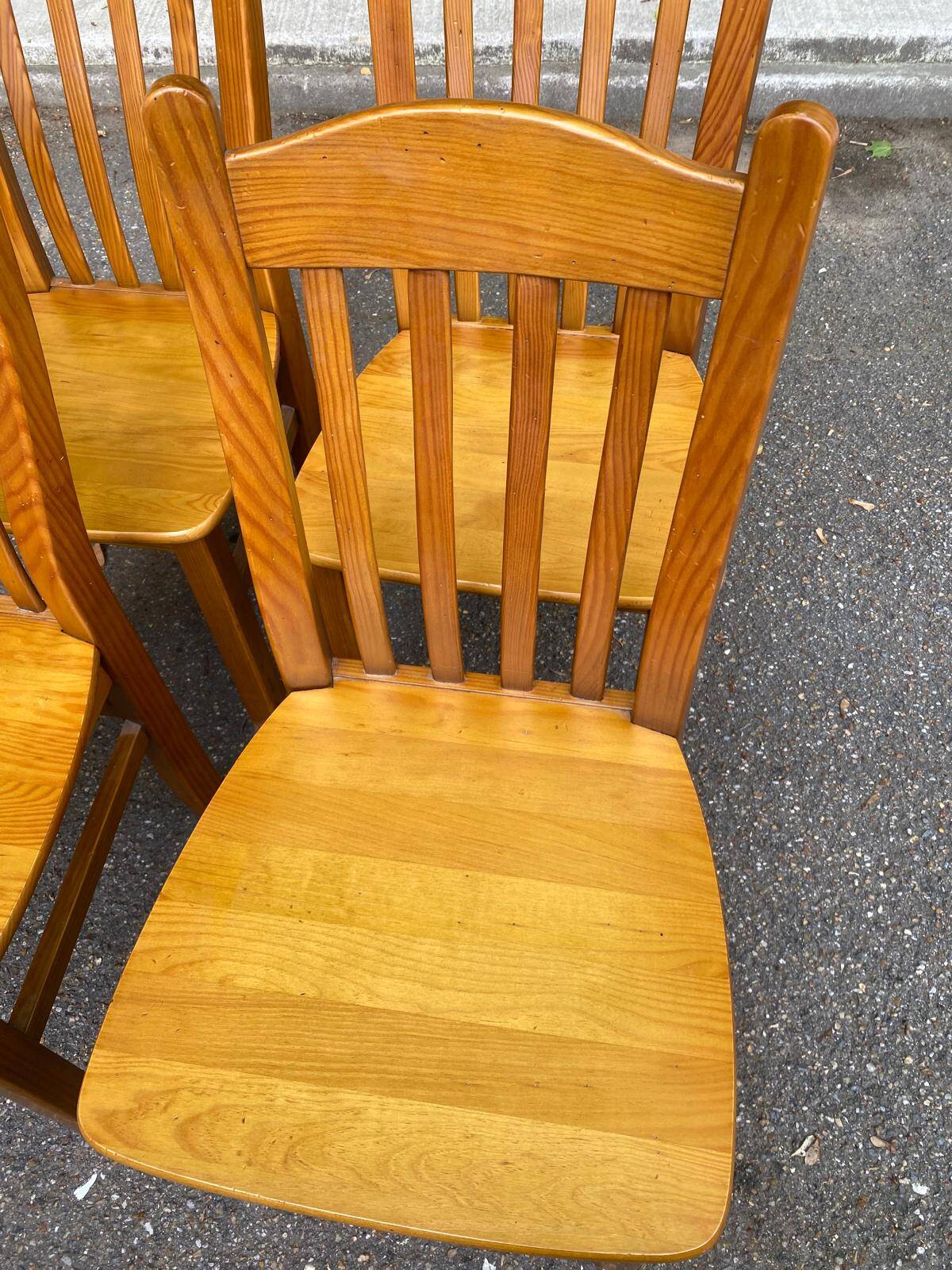 4 Scandinavian solid wood chairs 1970