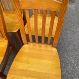 4 chaises scandinaves en bois massif 1970