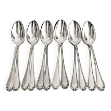 12 cuillères à soupe anciennes en métal argenté coquille