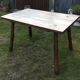 Brutalist vintage table in solid oak
