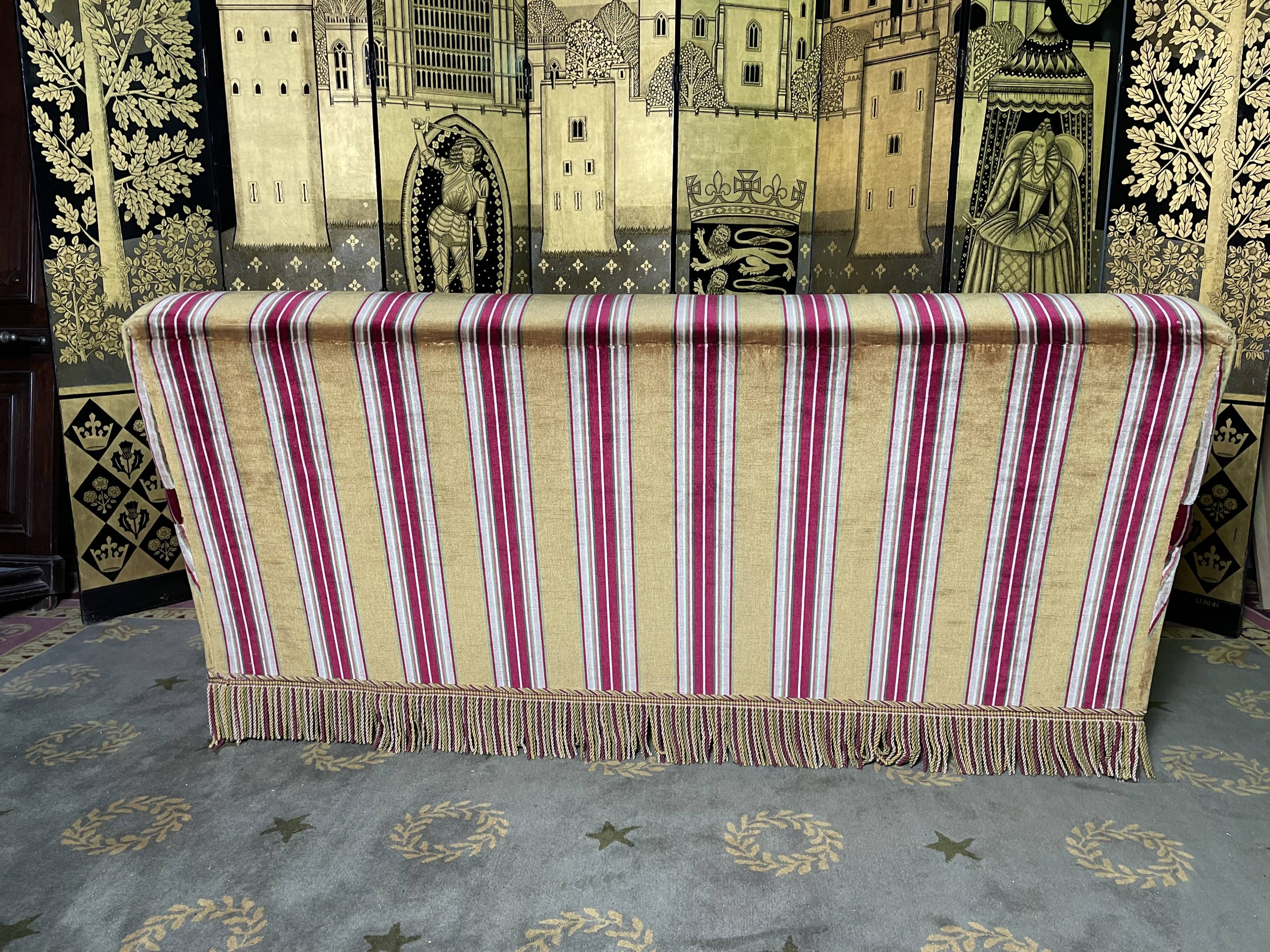 Canapé vintage 1970 velours rayé