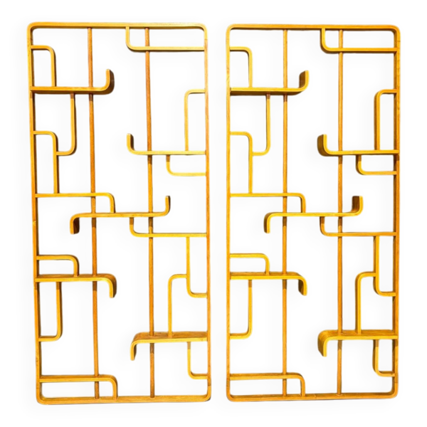 Paire de claustra room divider Ludvik Volak vintage