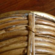Bauhaus DLG rattan and brass bowl by Italian Gabriella Crespi