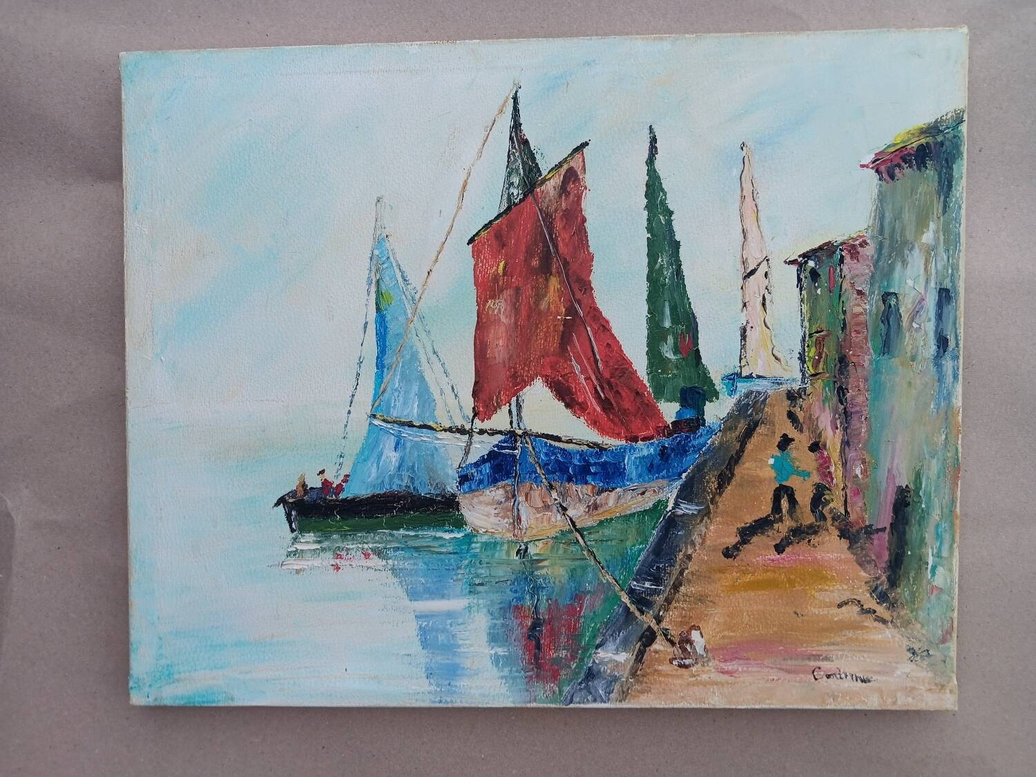 Tableau bateaux au mouillage
