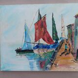 Tableau bateaux au mouillage