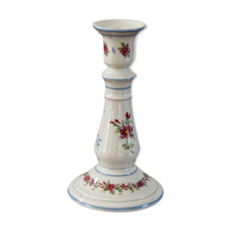 Porcelain torch candle holder, floral motifs