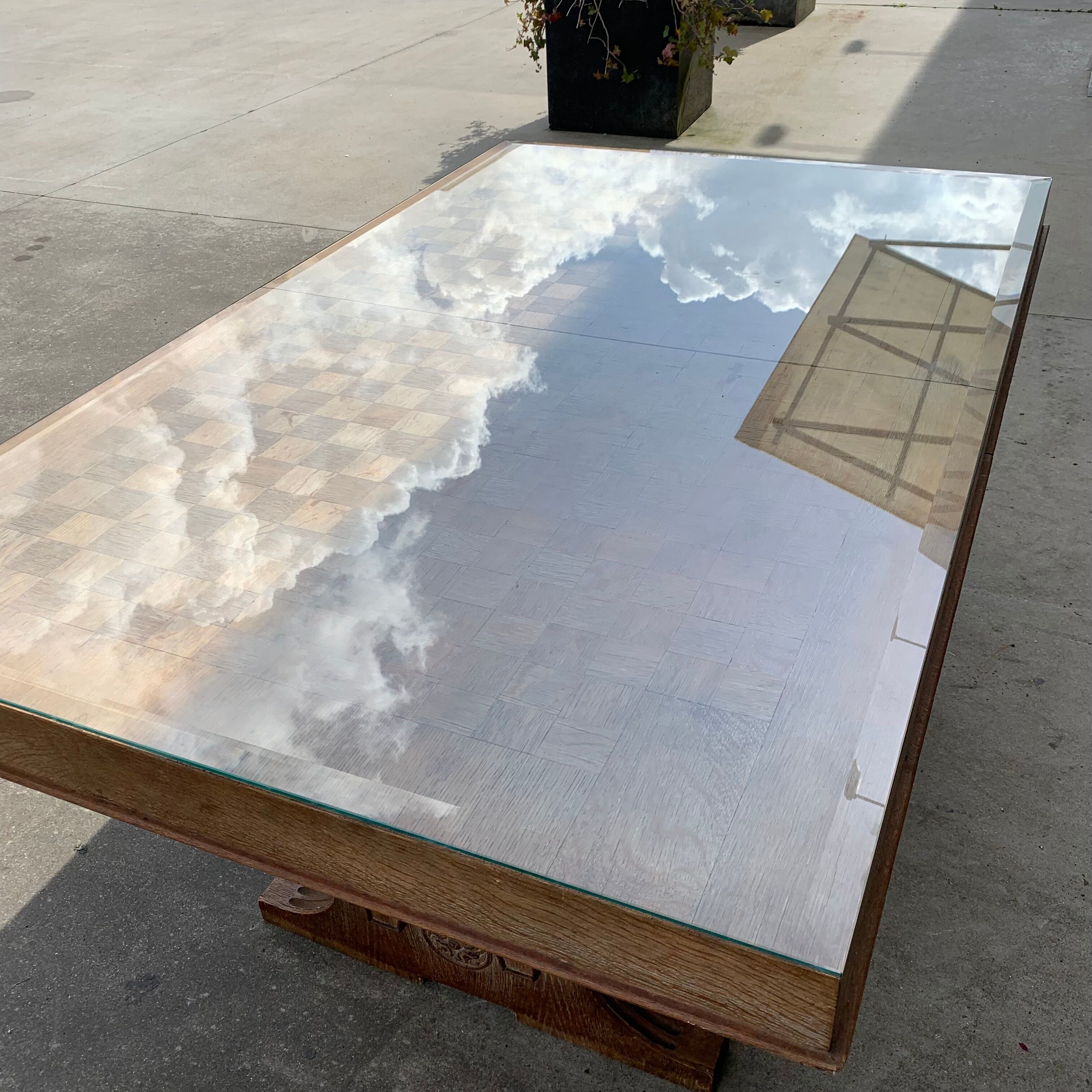 Art Deco dining table in cerused oak circa 1940
