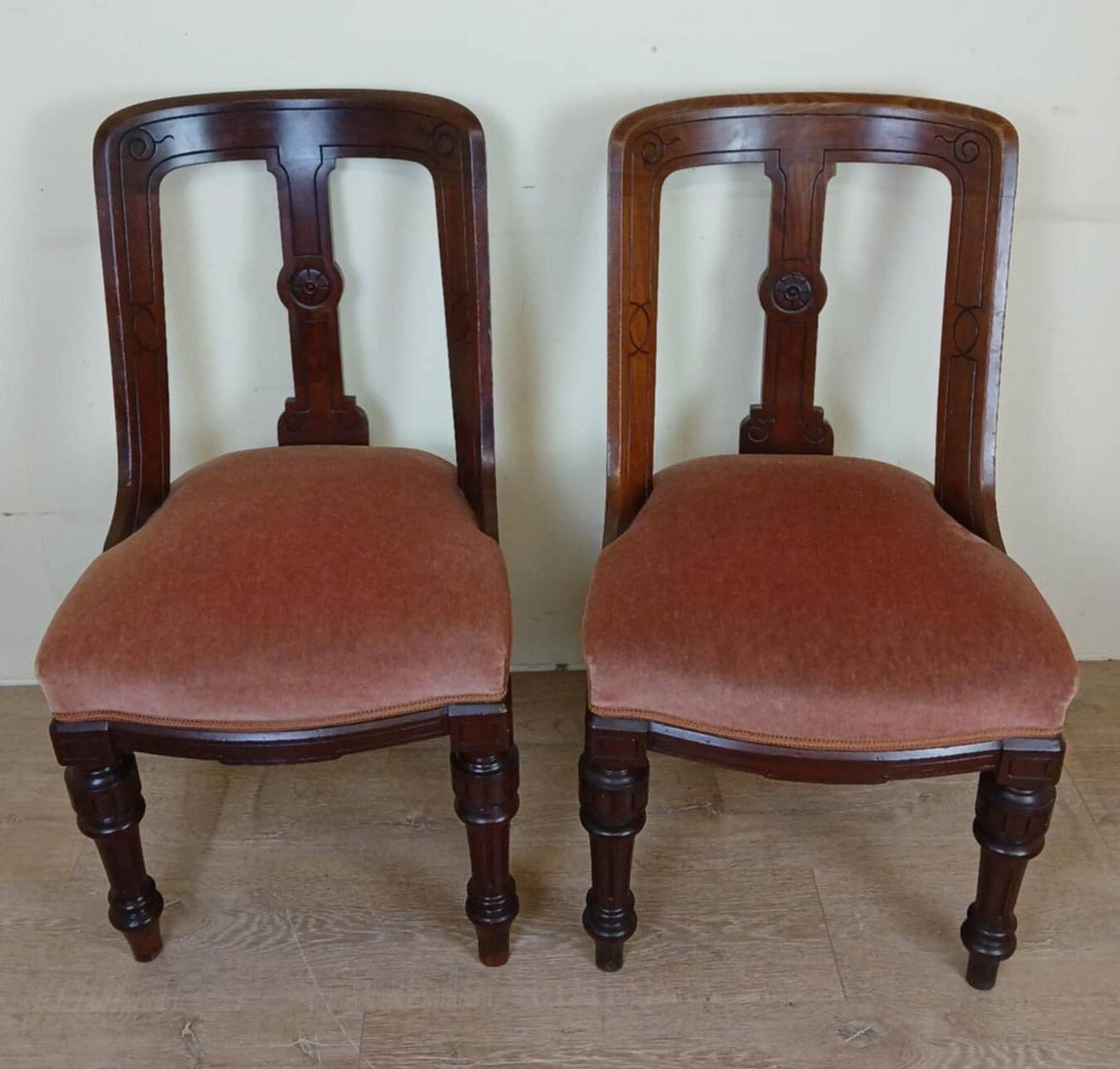 pair of quality 19th century English mahogany chairs circa 1850