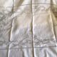 Nappe japonisante en fil de lin blanc