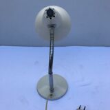 Office Aluminor metal table lamp chrome flexible arm year 70 vintage white