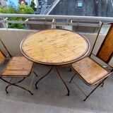 Bamboo style table + 2 chairs set