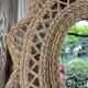 Large braided rattan mirror 1960