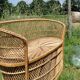Vintage garden furniture in wicker rattan 1960 - complete 4-piece set