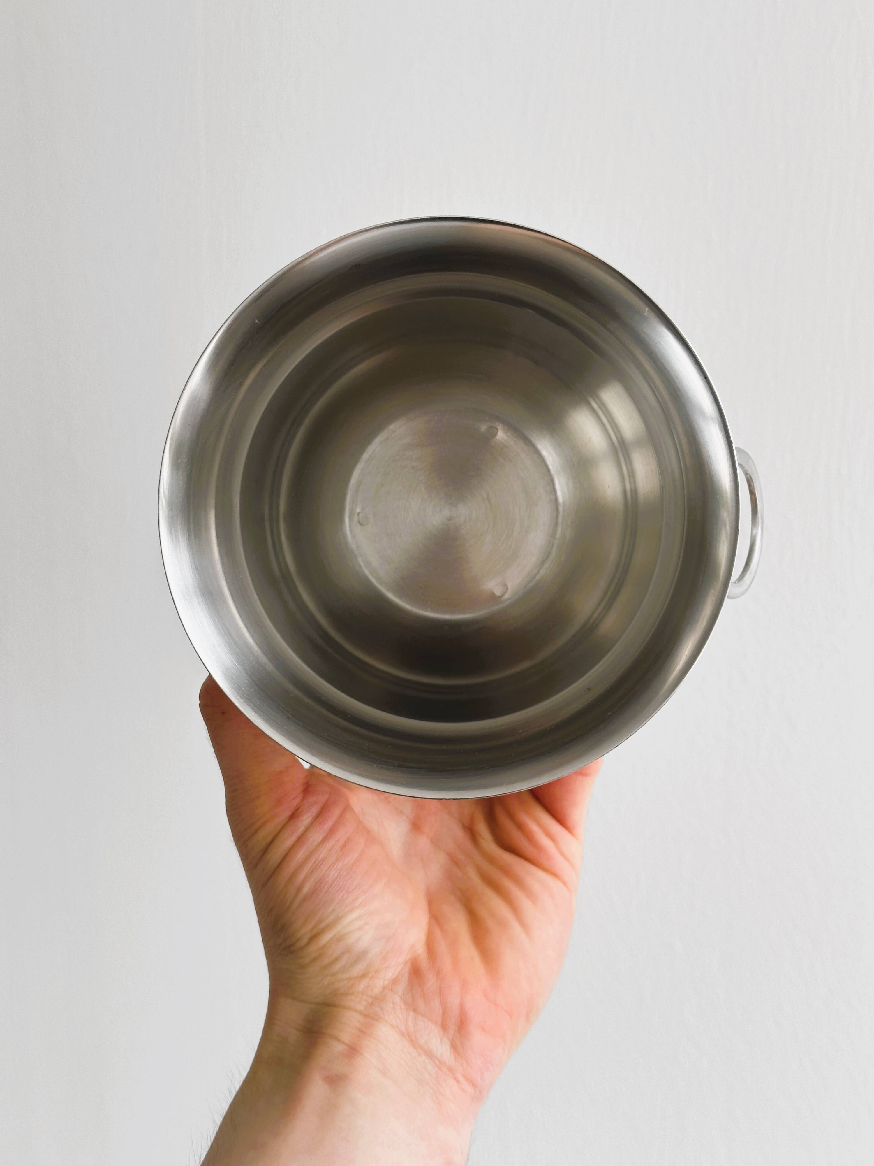 Matte silver metal ice bucket