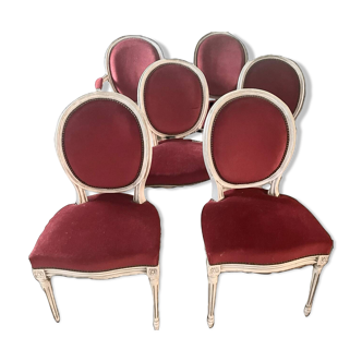 4 chairs and 2 medallion armchairs
