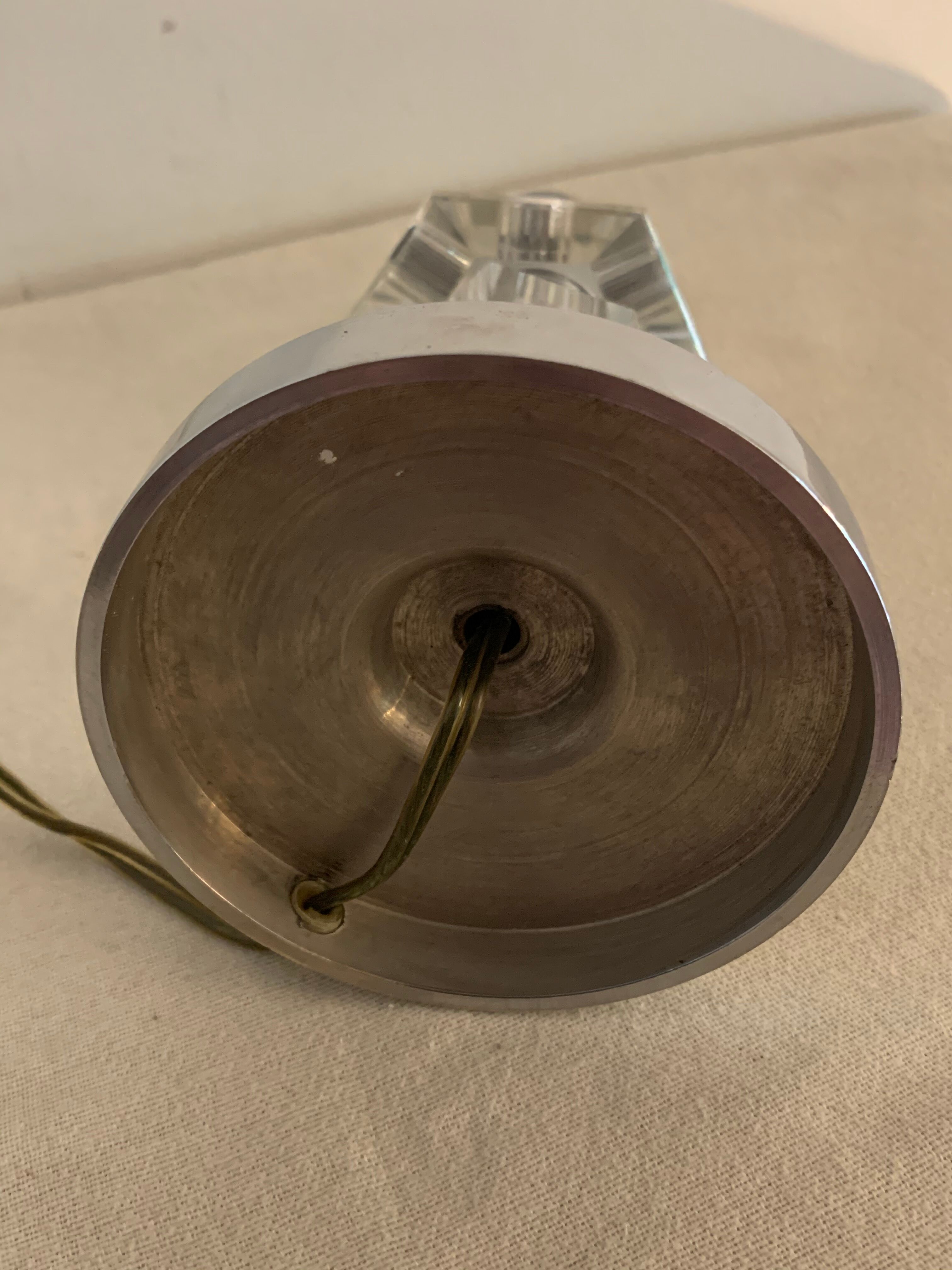 Hexagonal glass table lamp foot 1940 G. Humbert