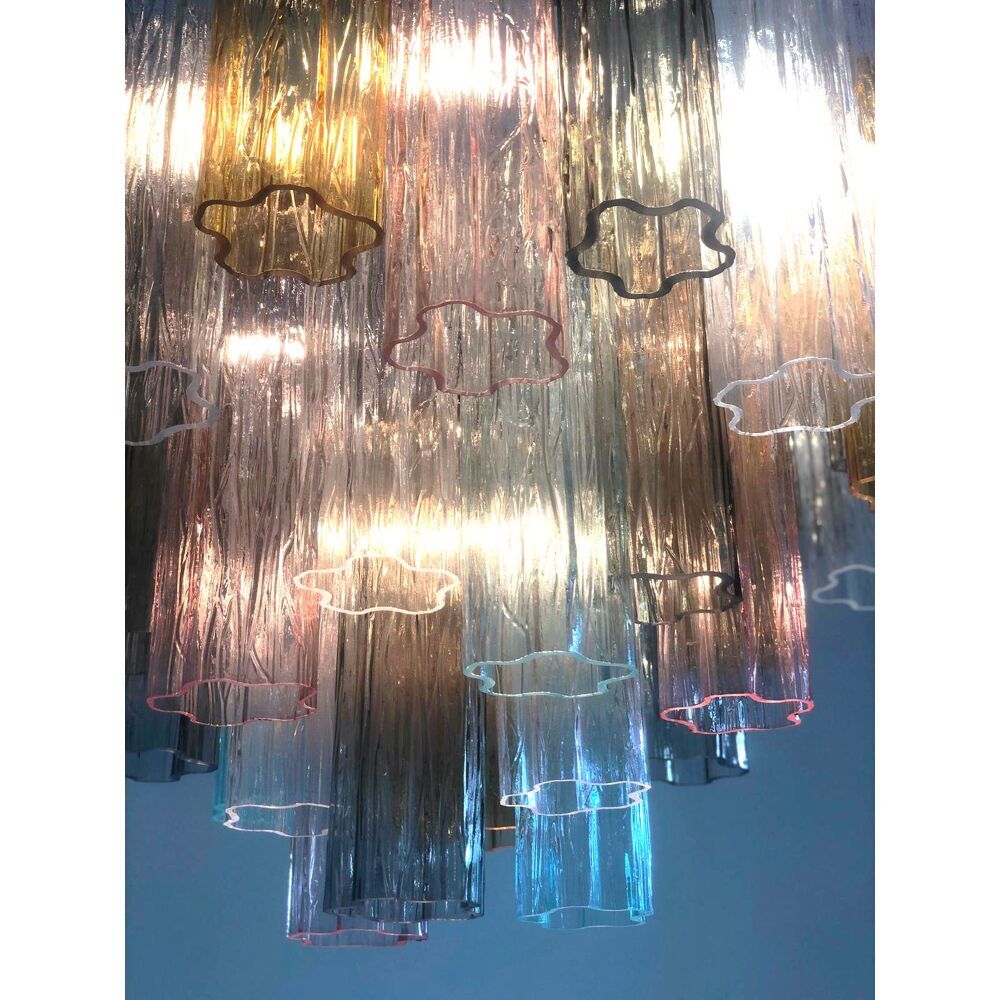Multicolor “tronchi” murano glass chandelier