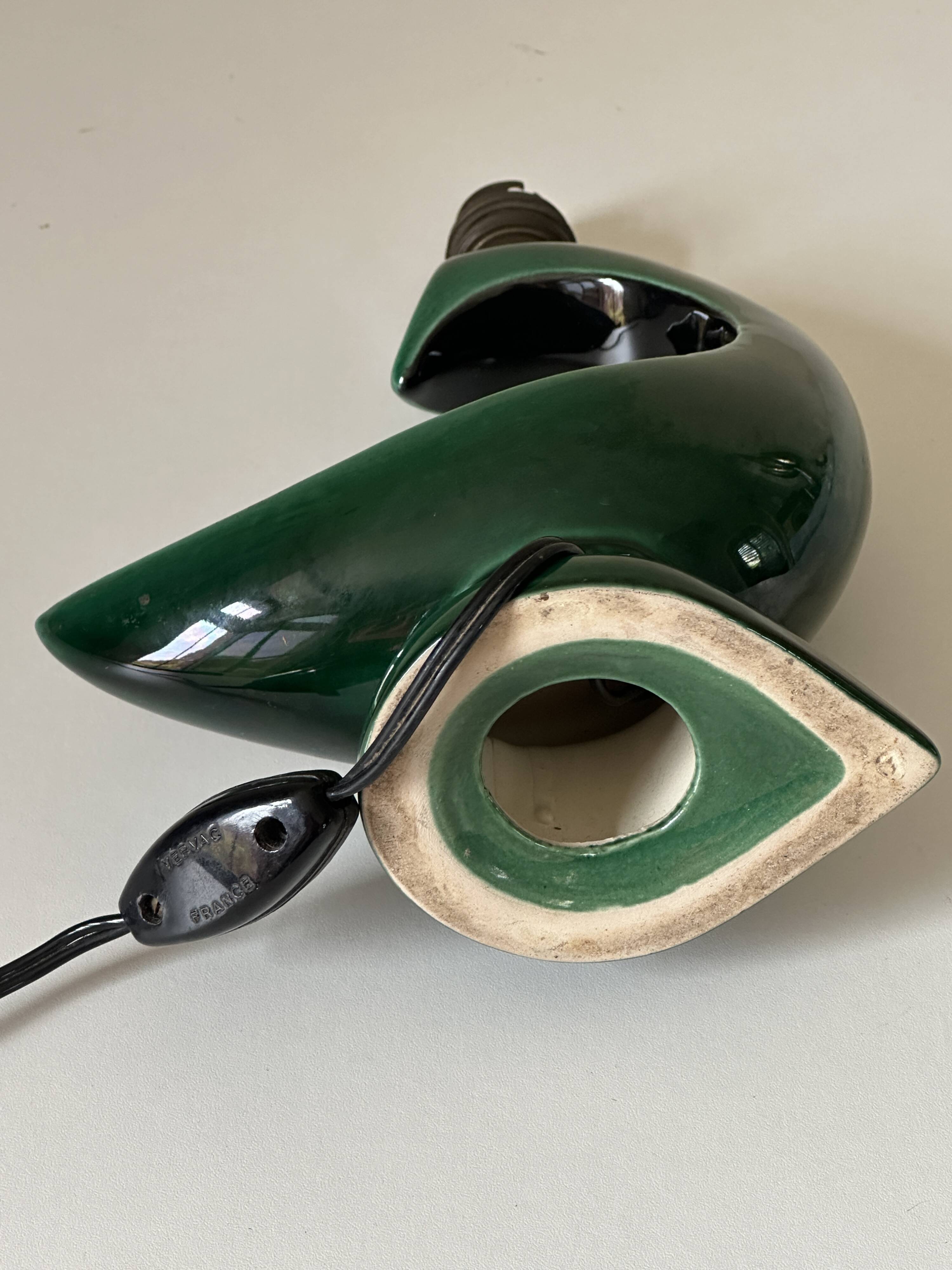 Vintage ceramic bird lamp from the 60s