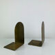 Pair of minimalist vintage raw brass bookends