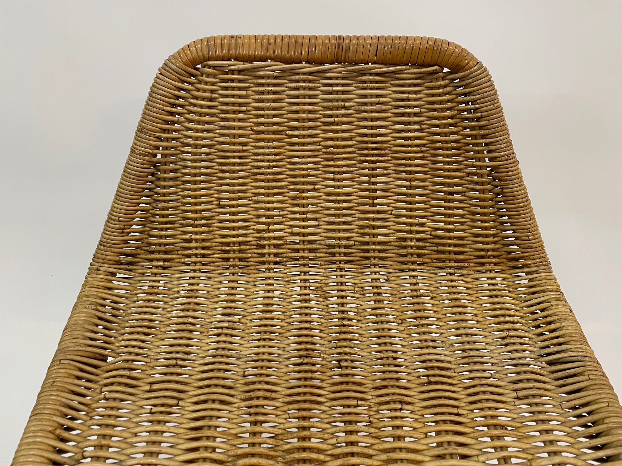 Suite of six vintage bar stools in rattan design Rohe 1960