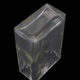 Rectangular Riihimäen Lasi glass vase / mid-century modern / Finnish design / attributed to Helena Tynell / 1970s