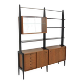 Scandinavian "Double" bookshelf in teak, Sweden, 1950.