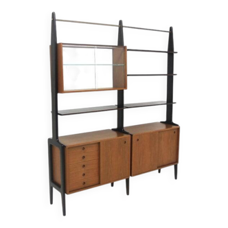 Scandinavian "Double" bookshelf in teak, Sweden, 1950.