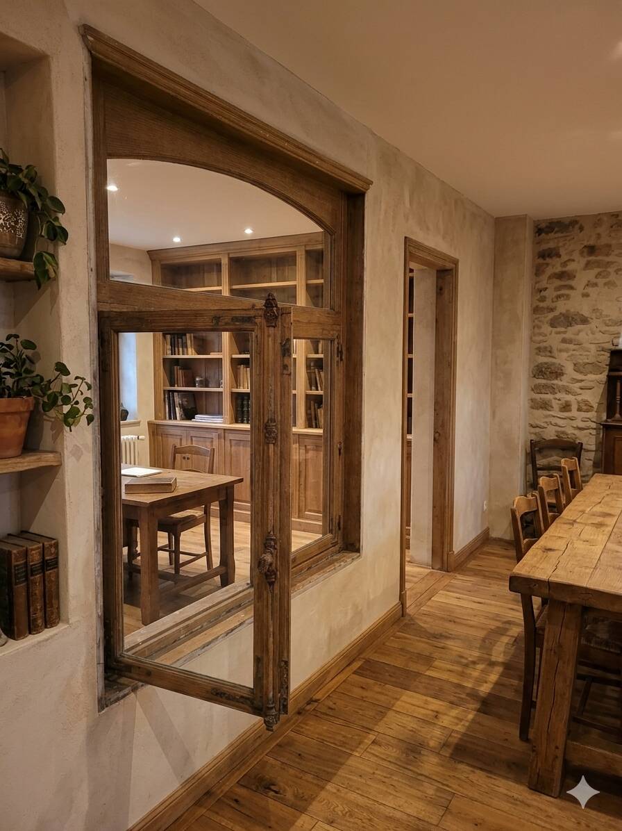 Solid oak window from the early 20th century.