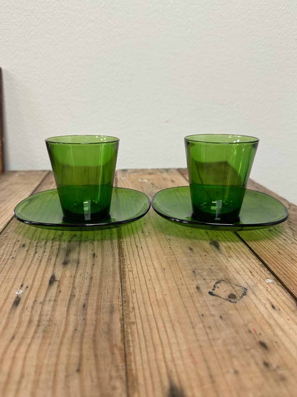 Vereco glasses / verrines with saucers