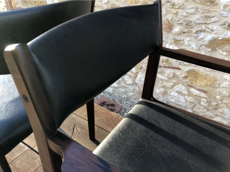 Pair of Scandinavian rosewood armchairs by SAX circa 60