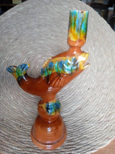 Vintage enamelled ceramic lamp base 1960