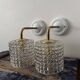 Pair of vintage chiseled glass wall lights