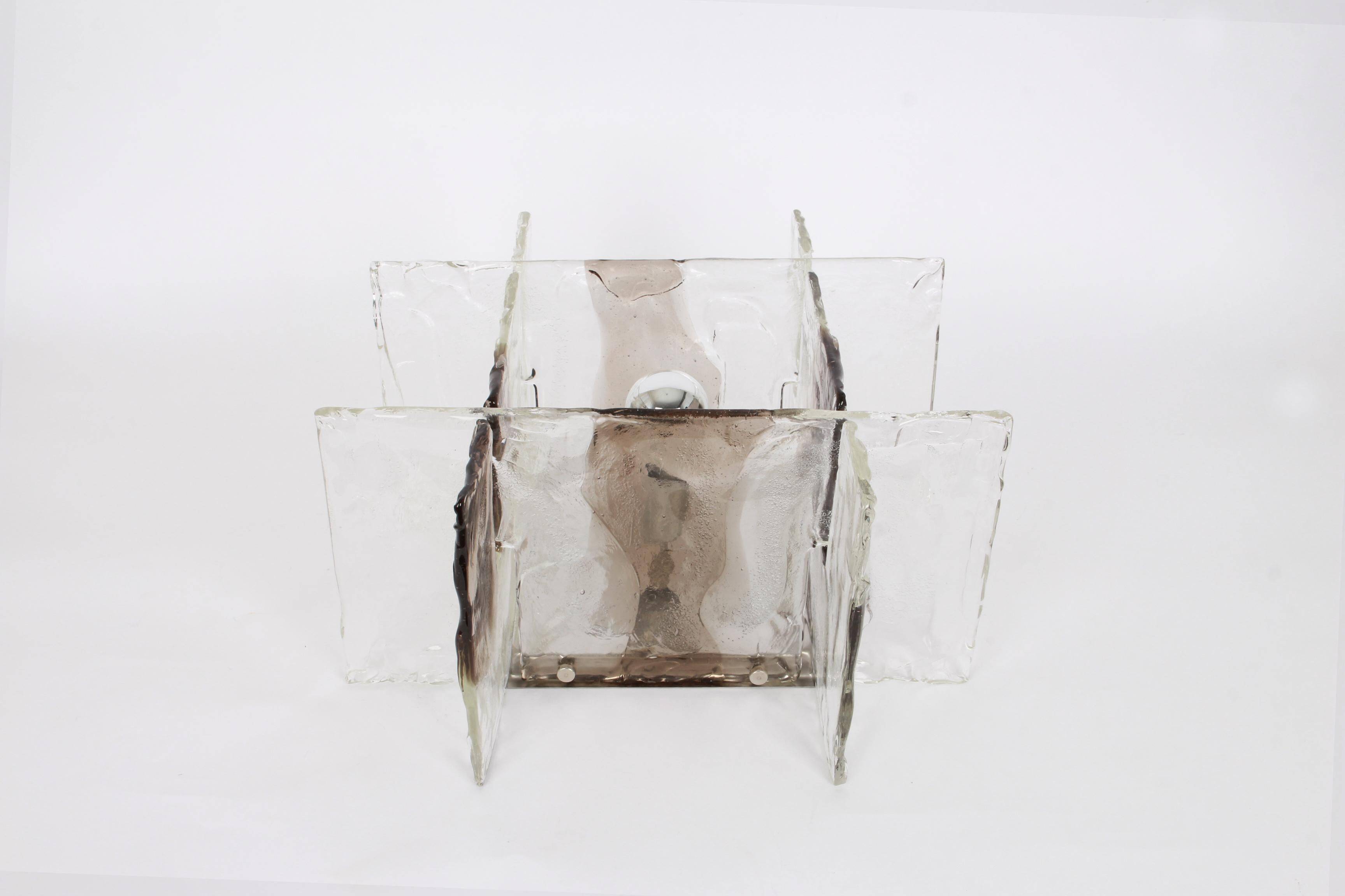 Glass wall sconce designed by Carlo Nason for Kalmar, 1960s.