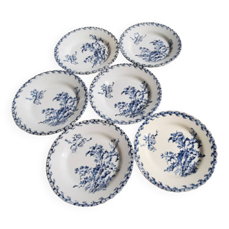 6 flat plates from the Chardon de Gien series