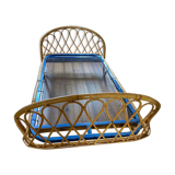 Vintage basket bed in rattan 1960