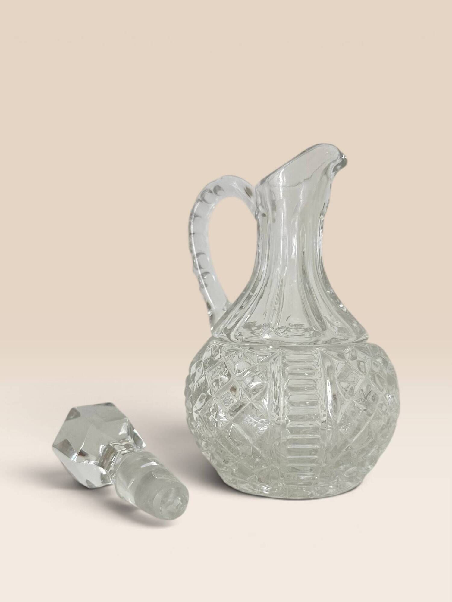 Cut crystal oil jug
