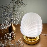 Vintage table lamp in white opaline
