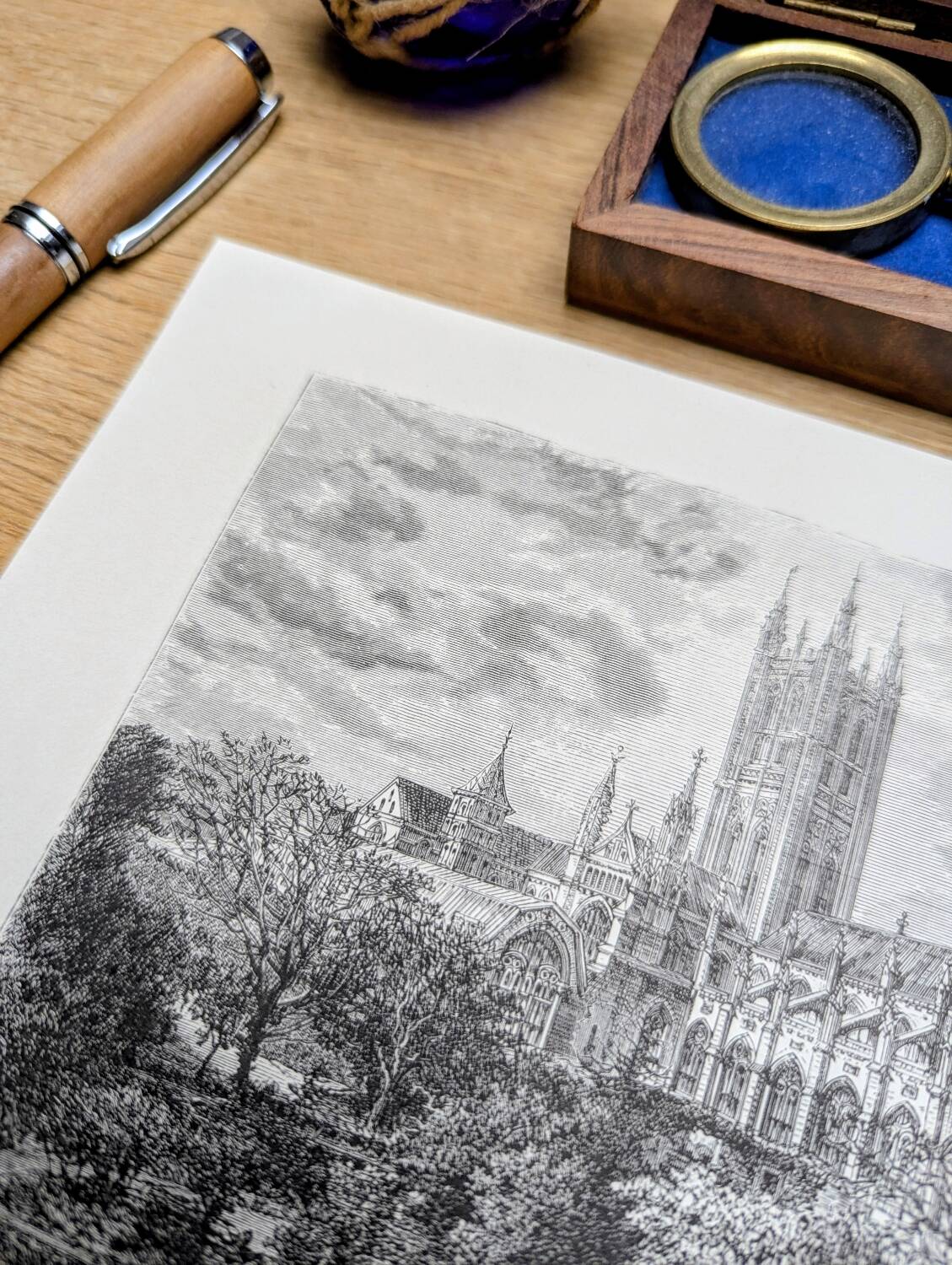 La cathédrale de Canterbury, illustration imprimée en 1879.