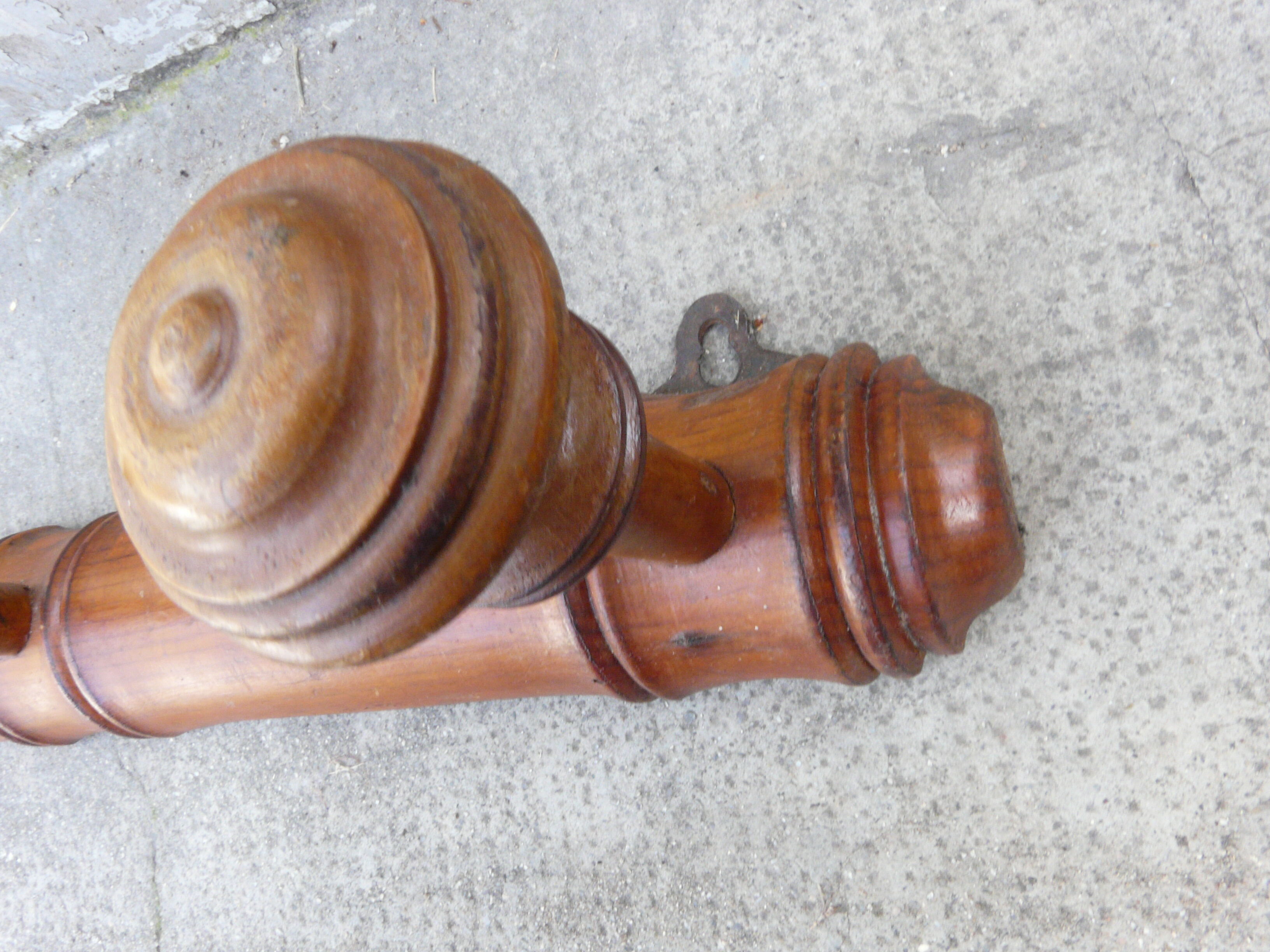 Wooden coat rack turned in imitation of bamboo
