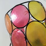 Bohemian mood lamp in Capiz shell and metal - Asian crafts