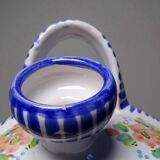 Spanish ceramic water bottle with vintage painted flowers
