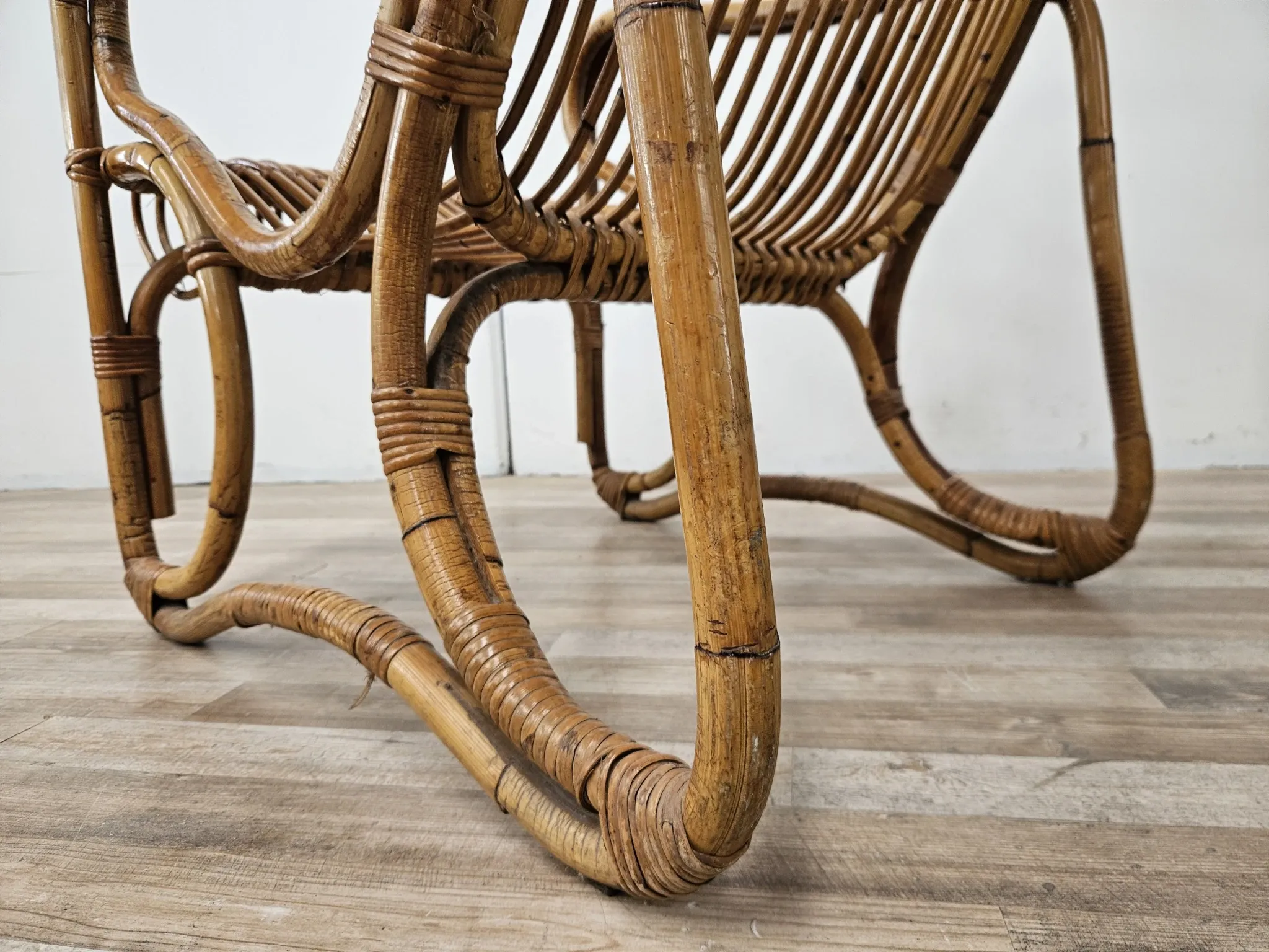 Chaises en osier vintage, 1970