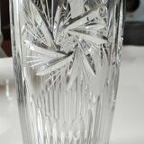 Vintage vase with stylish design, in finely cut Bohemian crystal -Star patterns, diamond points
