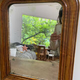 Miroir Louis Philippe ancien assiette en bois
