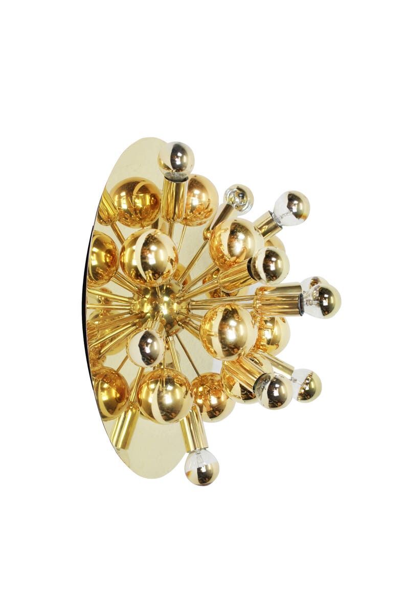 Sputnik ceiling lamp in brass or wall lamp by Cosack Germany 1970s