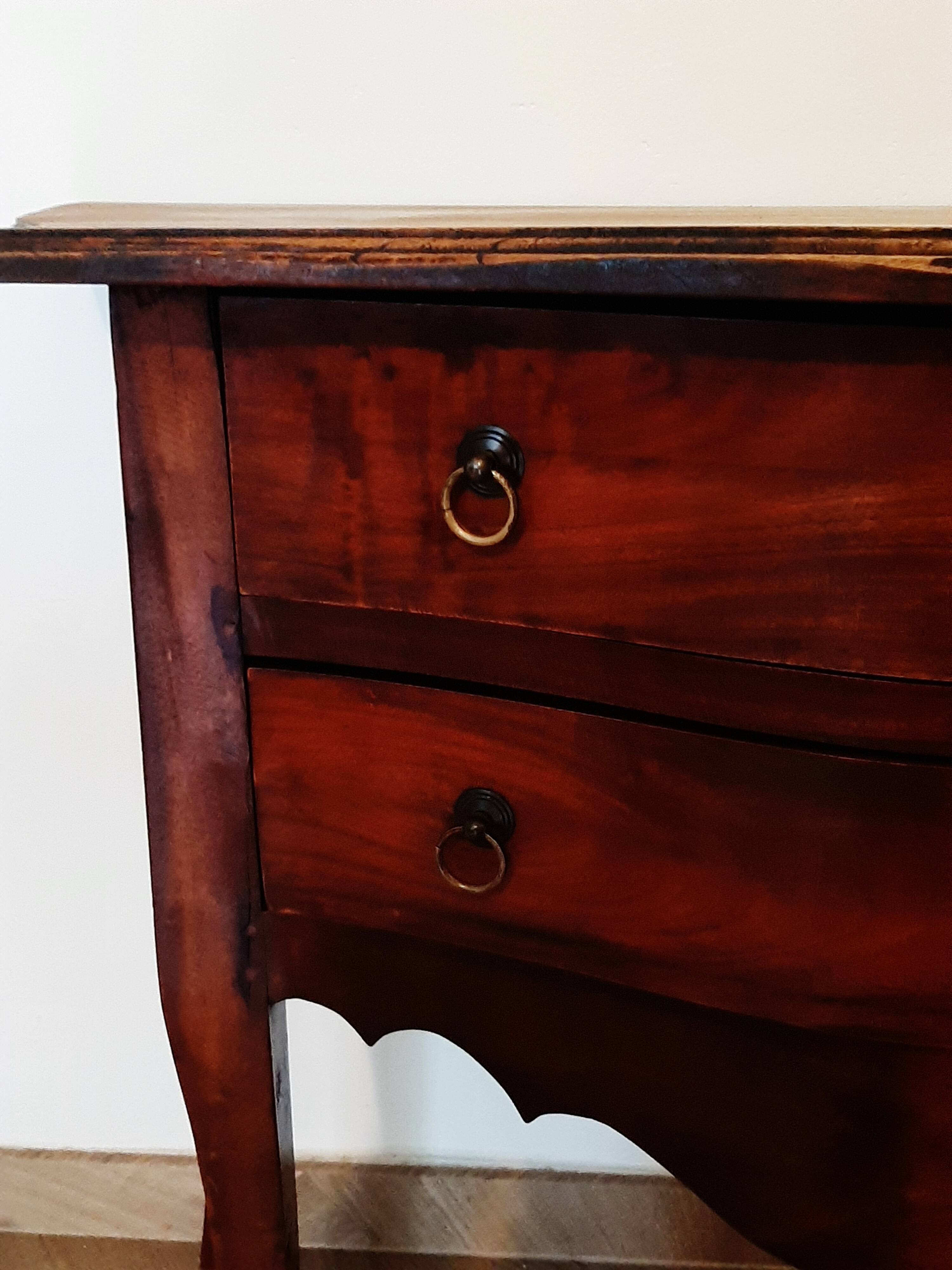 Pretty 2-drawer console chest of drawers - curved legs - Louis XVI imitation