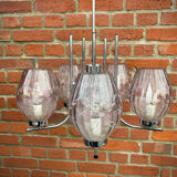 Vintage Lustre with 5 Mauve light lights