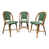 Set of 3 woven rattan bistro chairs Drucker SA