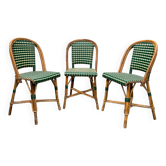 Set of 3 woven rattan bistro chairs Drucker SA